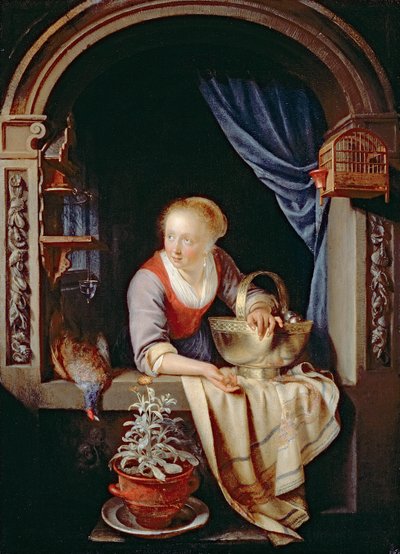 窓辺の女1663 作： Gerrit Dou